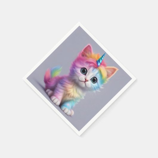 Rainbow Unicorn Kitten Servet (Hoek)
