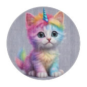 Rainbow Unicorn Kitten Snijplank (Voorkant)