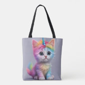 Rainbow Unicorn Kitten Tote Bag (Achterkant)