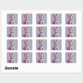 Rainbow Unicorn Kitten Vierkante Sticker (Vel)