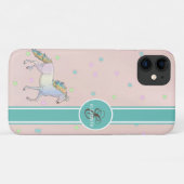 Rainbow Unicorn, kleurrijke sterstaven monogram Case-Mate iPhone Case (Achterkant (horizontaal))
