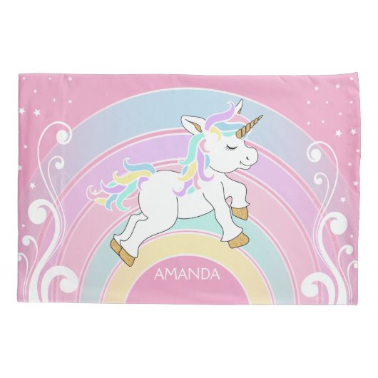 Rainbow Unicorn Kussensloop (Achterkant)