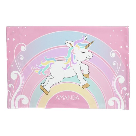 Rainbow Unicorn Kussensloop (Voorkant)