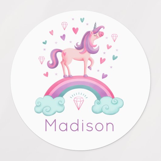 Rainbow Unicorn Labels (Design 2)