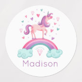 Rainbow Unicorn Labels (Design 1)