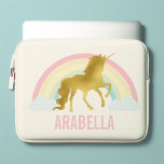 Rainbow Unicorn Laptop Sleeve<br><div class="desc">Gold Rainbow Unicorn op maat gemaakt design.</div>