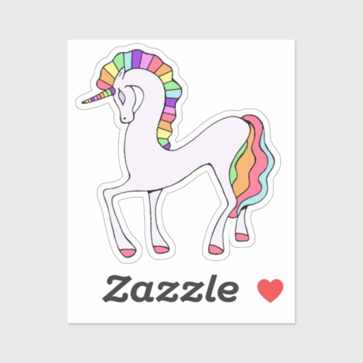 Rainbow Unicorn Laptop Sticker (Vel)