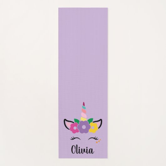 Rainbow Unicorn Lavender Specialized Yoga Mat (Voorkant)