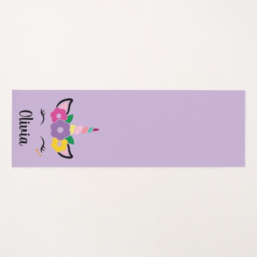 Rainbow Unicorn Lavender Specialized Yoga Mat (Voorkant (horizontaal))