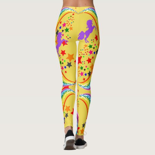 Rainbow Unicorn Leggings personaliseren Yoga Pants (Achterkant)