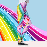 Rainbow Unicorn Leggings personaliseren Yoga Pants<br><div class="desc">U KIEST DE achtergrondkleur. Verandering van roze gebruikend het Hulpmiddel van de Plukker van de Kleur in om het even welke regenboogkleur. Voeg Jouw naam toe aan de enkels.</div>