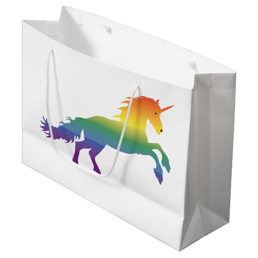 Rainbow Unicorn lgbt Groot Cadeauzakje (Voorkant Gekanteld)