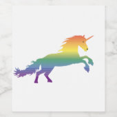 Rainbow Unicorn lgbt Wijn Etiket (Enkel label)