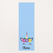 Rainbow Unicorn Light Blue Specialized Yoga Mat (Voorkant)