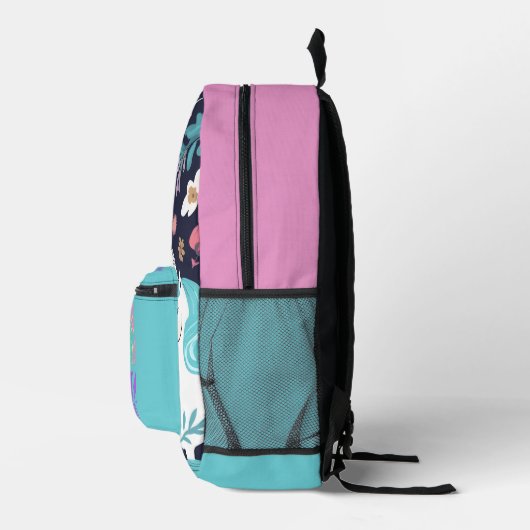 Rainbow Unicorn Magic Glitter Afdruknaam Rugzak (Rechts)