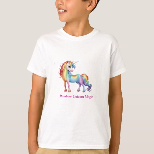 Rainbow Unicorn Magic T-shirt (Voorkant)