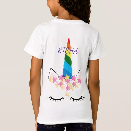 Rainbow Unicorn Magic T-shirt (Achterkant)
