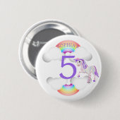 Rainbow Unicorn Magical Cute Age Birthday Ronde Button 5,7 Cm (Voorkant /achterkant)