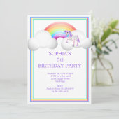 Rainbow Unicorn Magical Cute Birthday Kaart (Staand voorkant)