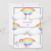 Rainbow Unicorn Magical Cute Birthday Kaart (Achterkant)