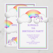 Rainbow Unicorn Magical Cute Birthday Kaart (Voorkant / Achterkant)