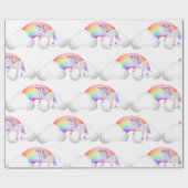 Rainbow Unicorn Magical Cute Cadeaupapier (Vlak)