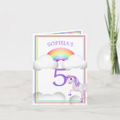 Rainbow Unicorn Magical Cute Personal Age Birthday (Voorkant)