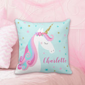 Rainbow Unicorn Magical Glitter Aqua Kussen
