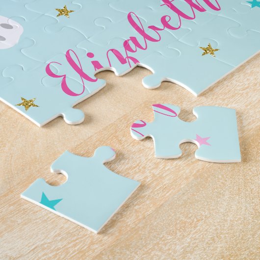 Rainbow Unicorn Magical Glitter Aqua Legpuzzel (Zijkant)