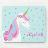Rainbow Unicorn Magical Glitter Aqua Muismat (Voorkant)