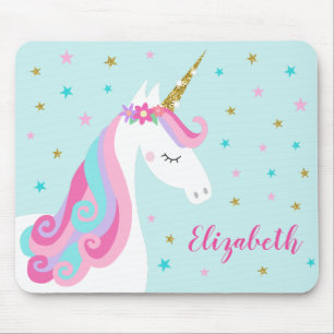 Rainbow Unicorn Magical Glitter Aqua Muismat