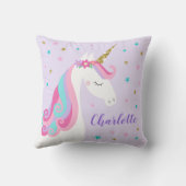 Rainbow Unicorn Magical Glitter Paars Kussen (Achterkant)