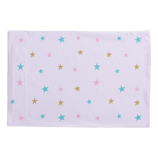 Rainbow Unicorn Magical Glitter Paars Kussensloop (Achterkant)