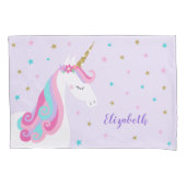 Rainbow Unicorn Magical Glitter Paars Kussensloop (Voorkant)