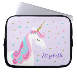Rainbow Unicorn Magical Glitter Paars Laptop Sleeve