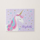Rainbow Unicorn Magical Glitter Paars Legpuzzel (Horizontaal)
