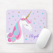 Rainbow Unicorn Magical Glitter Paars Muismat (Met muis)