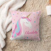 Rainbow Unicorn Magical Glitter Pink Kussen (Deken)