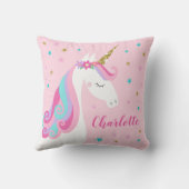 Rainbow Unicorn Magical Glitter Pink Kussen (Achterkant)
