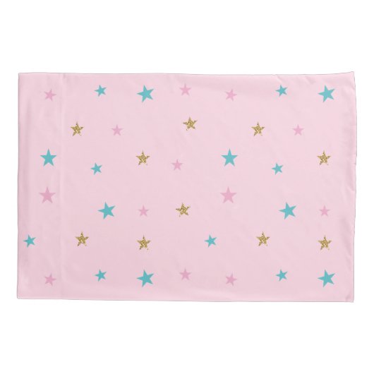 Rainbow Unicorn Magical Glitter Pink Kussensloop (Achterkant)