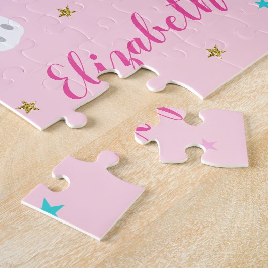 Rainbow Unicorn Magical Glitter Pink Legpuzzel (Zijkant)