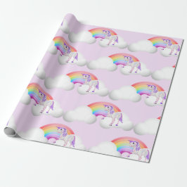 Rainbow Unicorn Magical Paars Cute Cadeaupapier