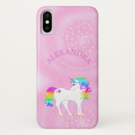 Rainbow Unicorn Magical Stars Cute Personal Case-Mate iPhone Case (Achterkant)