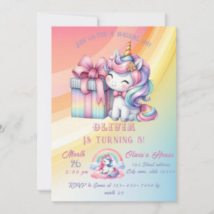 Rainbow Unicorn Magisch Moment Meisje Verjaardag Kaart