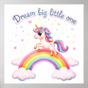 Rainbow Unicorn, magische Kinder kamer Poster