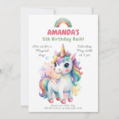 Rainbow Unicorn magische verjaardag Kaart (Voorkant)