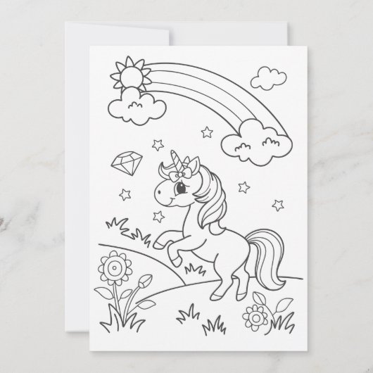 Rainbow Unicorn magische verjaardag Kaart (Achterkant)