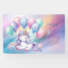 Rainbow Unicorn magische verjaardag Spandoek