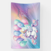 Rainbow Unicorn magische verjaardag Spandoek (Verticaal)