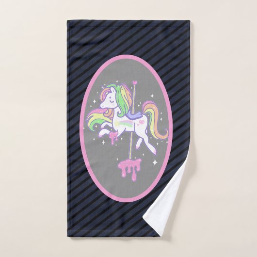 Rainbow Unicorn met gestreepte rug Bad Handdoek (Handdoek)